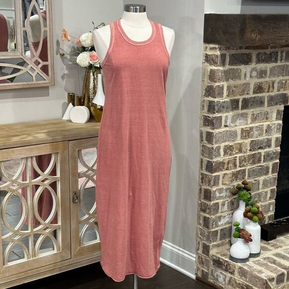 MAGNOLIA BOUTIQUE Women’s Crewneck Racerback Micro Ribbed Long Dress in Size L - Picture 4 of 8